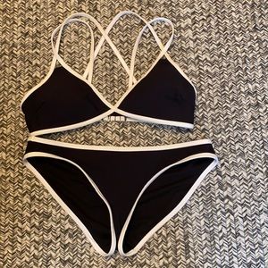 Athleta black & white bikini size med
